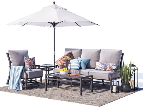  峡谷金属家具套装3d模型 