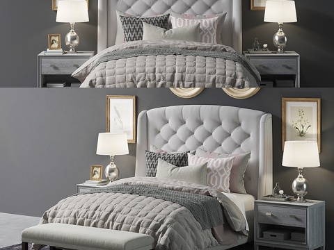  巴黎拱形翼床3d模型 