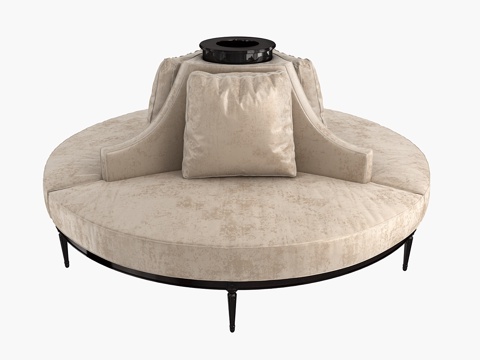  定制手工圆形长凳沙发3d模型 