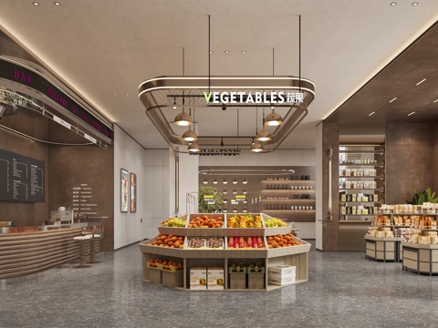  现代超市社区超市3d模型 