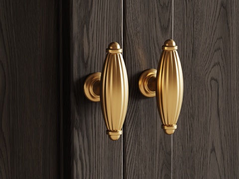 意式复古拉手 柜门拉手 橱柜拉手 衣柜门把手su模型