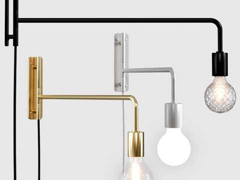  CB2 摆臂壁灯3d模型 