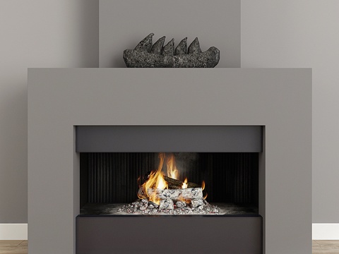  现代壁炉403d模型 