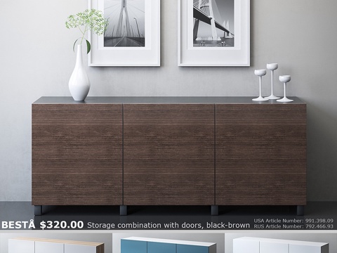  宜家贝斯塔带门储物组合，收藏款3d模型 