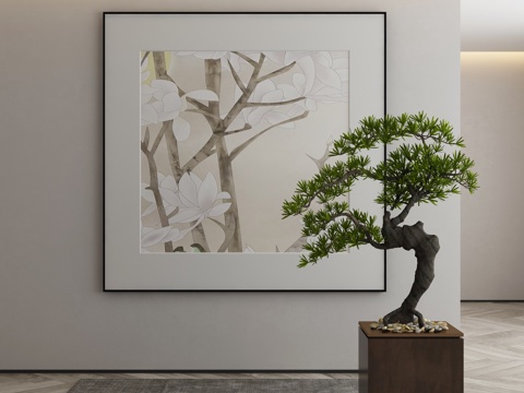  现代侘寂挂画 油画3d模型 