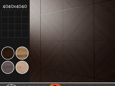  吸音装饰板4种，套装1113d模型 