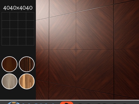  吸音装饰板4种，套装1163d模型 