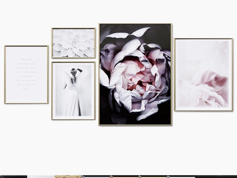  海报套装 花园花卉3d模型 