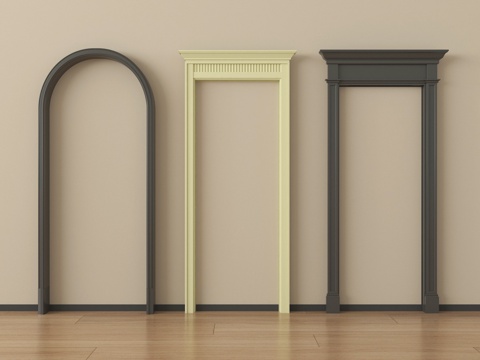  法式垭口 门套 弧形su模型 