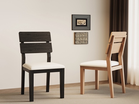 现代意式餐椅 单椅 椅子su模型