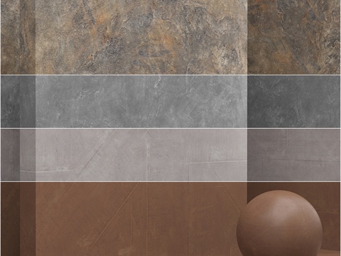  无缝材料 - 涂料、混凝土、灰泥套装3d模型 