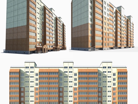  多层住宅建筑3d模型 