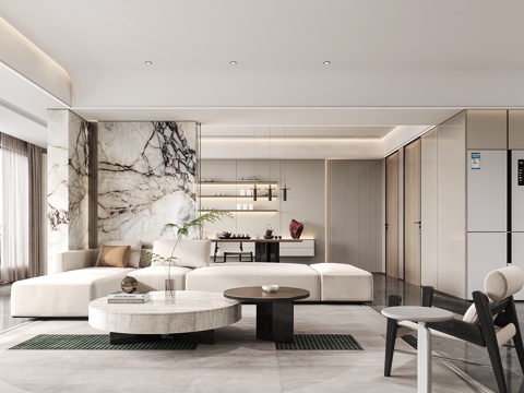  现代客餐厅3d模型 