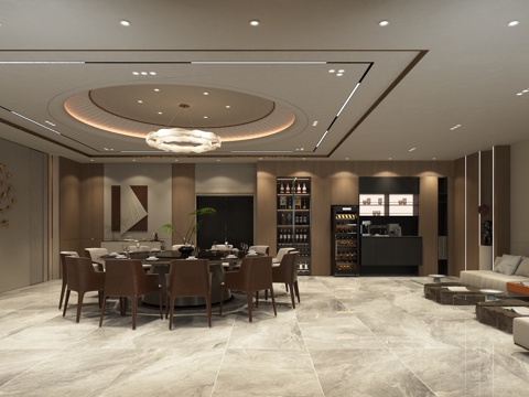  新中式待客包厢3d模型 