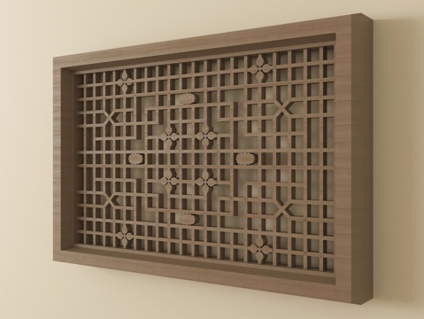  新中式镂花窗 复古窗窗花 镂空窗户 仿古窗3d模型 