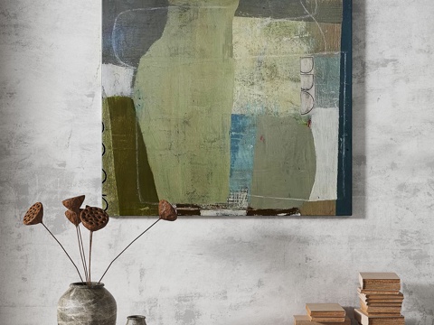  轻奢，侘寂，肌理，简约，抽象，现代，复古，装饰画3d模型 