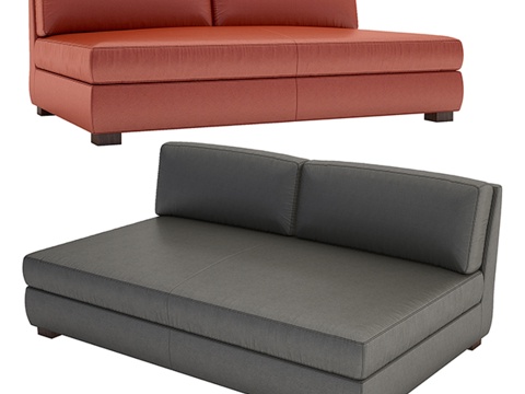  Hayden皮革无扶手沙发3d模型 