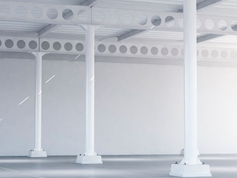  带立柱的金属天花梁系统 023d模型 