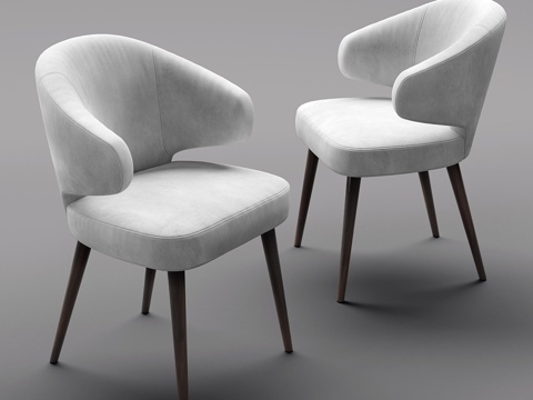  Minotti Aston白色椅3d模型 