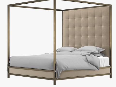  带柱式床3d模型 