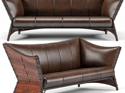  基里巴斯三人沙发3d模型 