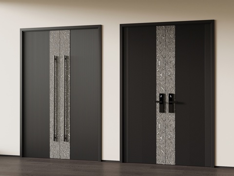  现代意式双开门3d模型 