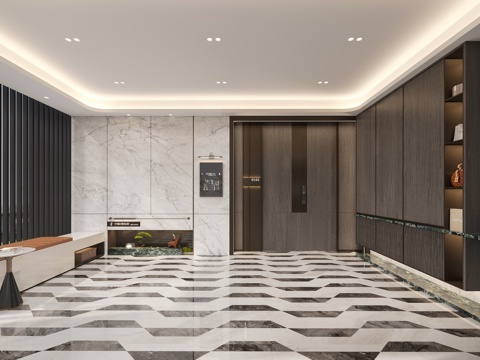  现代家装门厅3d模型 