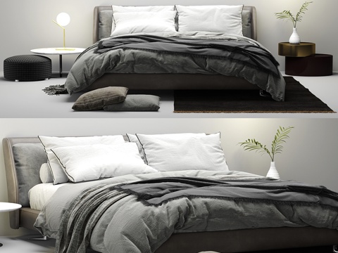  Minotti Spencer床3d模型 