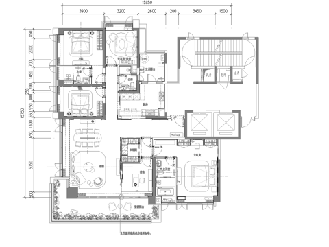  轻奢豪宅大平层 样板间 最新全套施工图 效果图合集cad施工图 