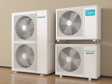 现代空调外机 中央空调su模型