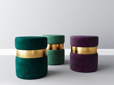  Velor 软垫凳3d模型 