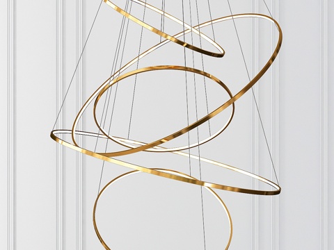  金环吊灯53d模型 