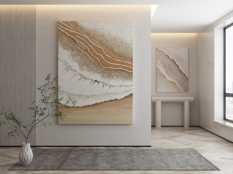  现代侘寂挂画 油画3d模型 