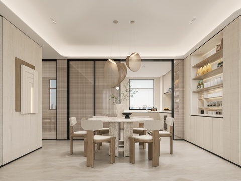  现代客餐厅3d模型 