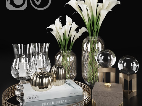  马蹄莲与烛光3d模型 