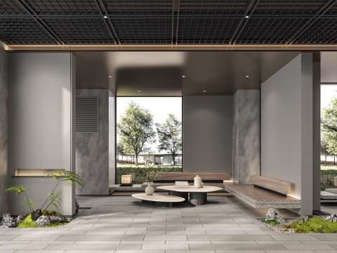  现代架空层3d模型 