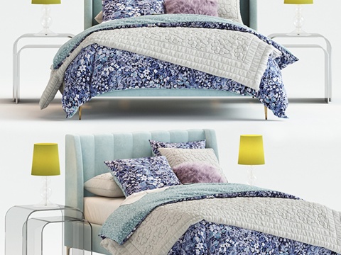  阿瓦隆频道缝线床3d模型 