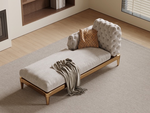  法式沙发凳 贵妃椅su模型 