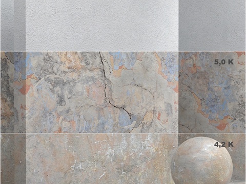  无缝材料 - 涂料、混凝土、灰泥套装3d模型 