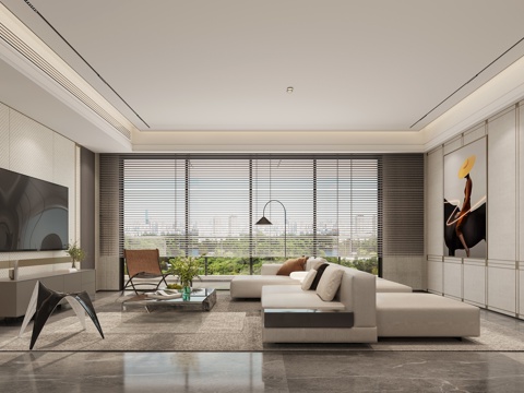  现代客餐厅3d模型 