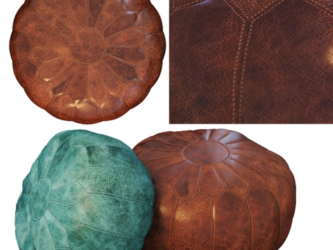  皮革坐凳3d模型 