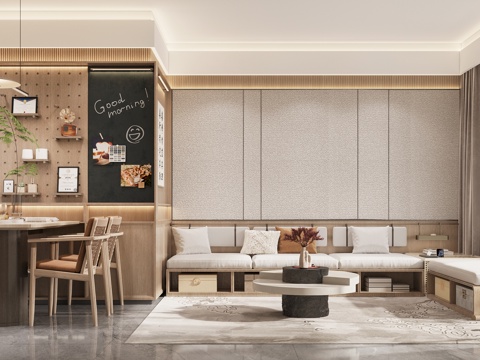  现代客餐厅3d模型 