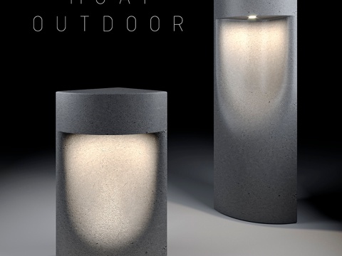  花园灯具品牌BOVER_MOAI系列3d模型 