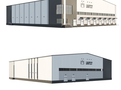  工业厂房3d模型 