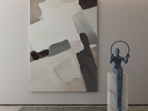  现代侘寂挂画 油画3d模型 