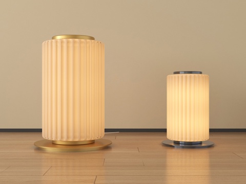  新中式台灯 装饰灯 金属3d模型 