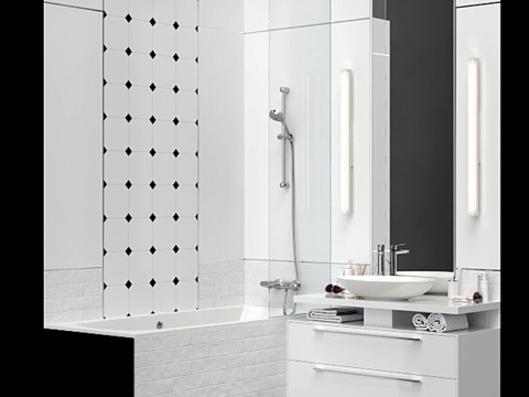  小浴室家具与装饰3d模型 