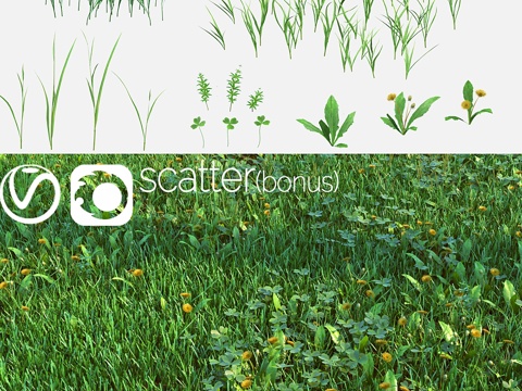  田野草地与草坪创作套装3d模型 