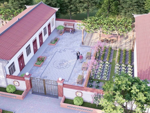 新中式乡村庭院 古建民俗 庭院景观su模型