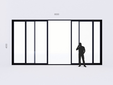  可伸缩彩绘玻璃窗 Alumil 大尺寸3d模型 